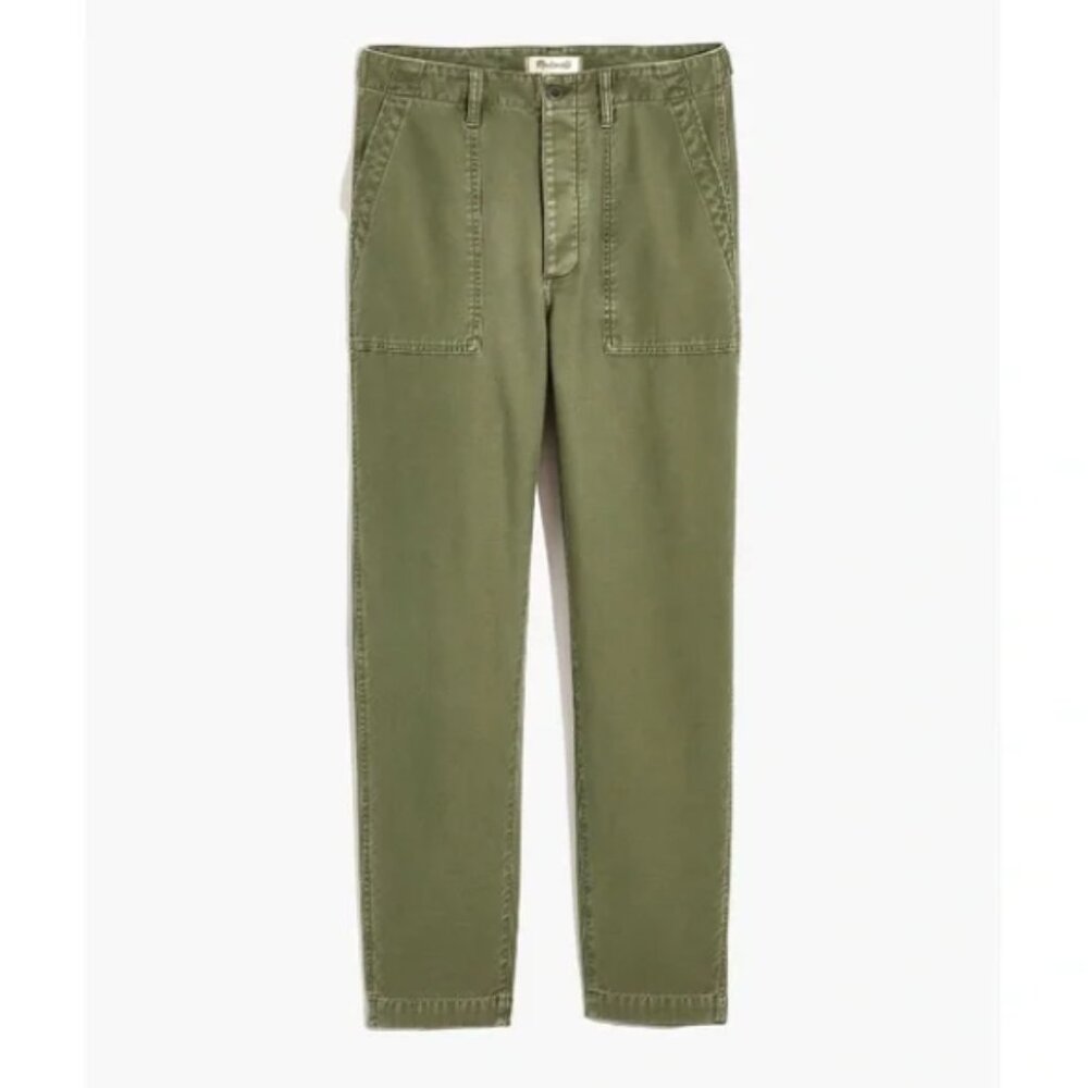 Madewell Griff Tapered Stovepipe Fatigue Cargo Pants High Rise Olive Green SZ 28 - Picture 9 of 14